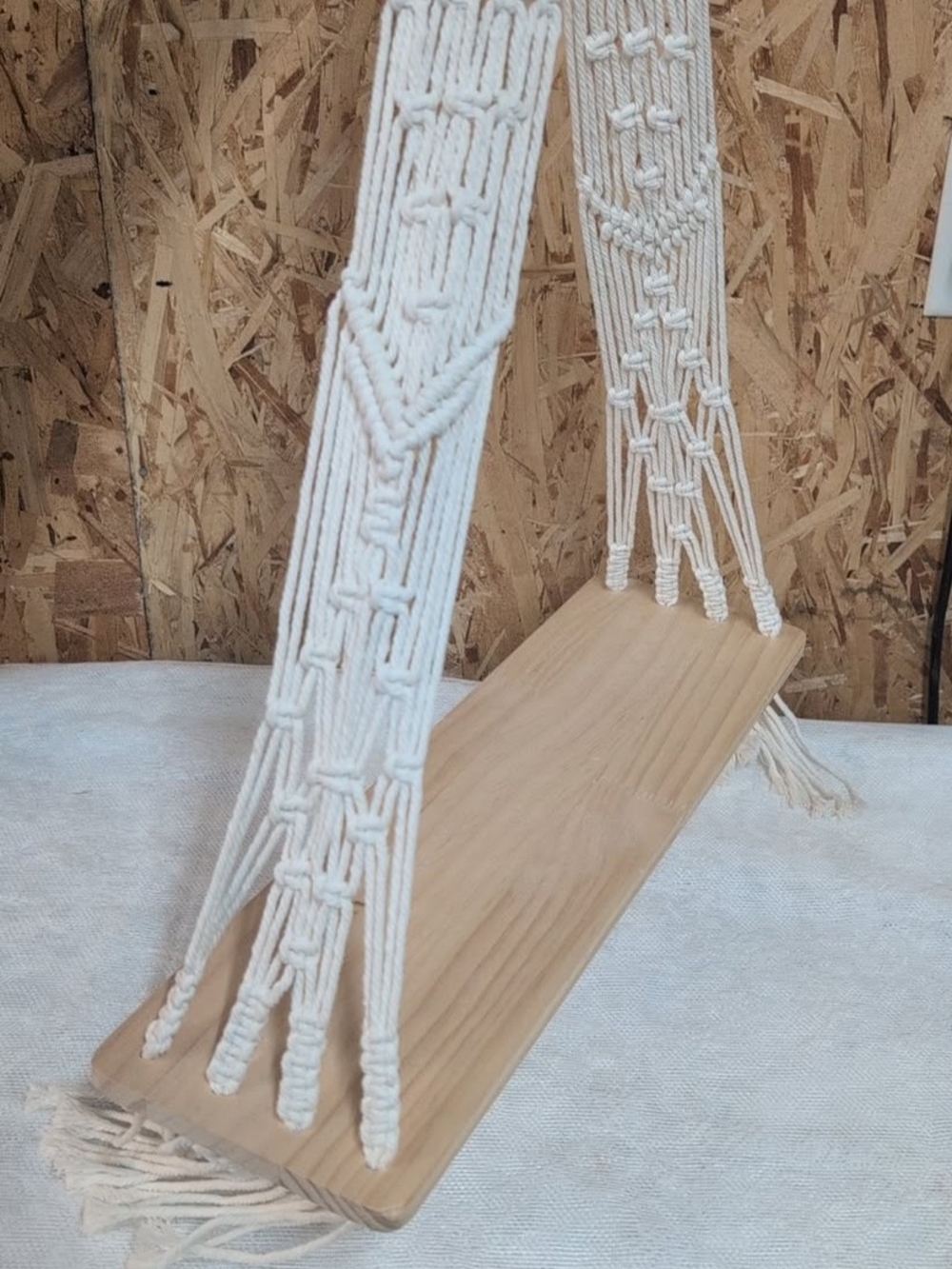 Handcrafted Macrame Swing Seat - White Cotton